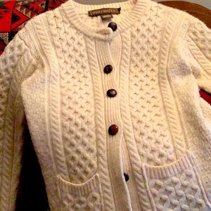 INIS CRAFTS CABLE KNIT WOOL CARDIGAN W - M